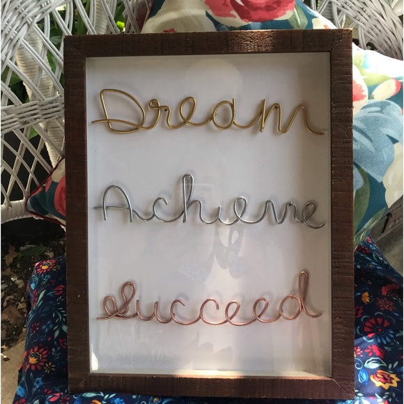 Other - Very unique framed motivational words done with heavy wiring.